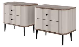 Vesper éjjeliszekrény készlet 56 cm - kasmír / diófa / fekete lábak