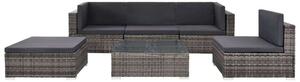 Kertbútor Szett - 6 részes Polyrattan - Szürke