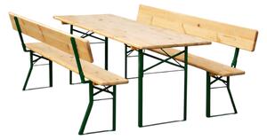 BAVORD Sörpad garnitúra PREMIUM 220x70cm - tömör fenyő - asztal + pad háttámlával