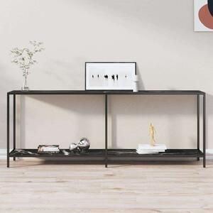 VidaXL fekete edzett üveg tálalóasztal 200 x 35 x 75,5 cm