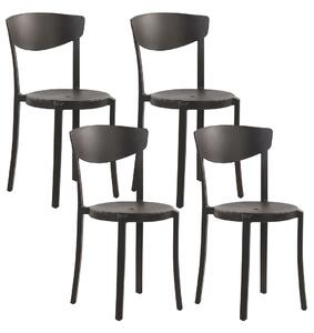 Kerti szék 4 részes készlet Szintetikus anyag Fekete VIESTE