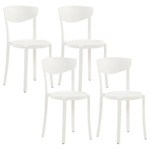 Kerti szék 4 részes készlet Szintetikus anyag Fehér VIESTE