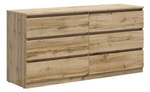 Komód Livevaro 116, Laminált forgácslap, 76x150x45cm, Wotan tölgy