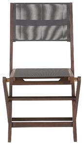 Összecsukható sötét faszínű akácfa szék kétdarabos szettben CESANA