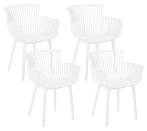 Kerti szék 4 részes készlet Szintetikus anyag Fehér PESARO