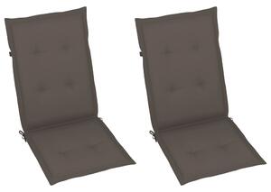 VidaXL 2 db dönthető tömör akácfa kerti szék párnákkal