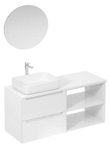 Fürdőszobagarnitúra mosdóval mosogatócsappal, kifolyóval és szifonnal Naturel Stilla fehér fényű KSETSTILLA016