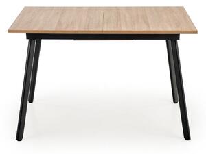 Asztal Houston 603Sonoma tölgy, Szürke, Fekete, 76x80x120cm, Hosszabbíthatóság, Közepes sűrűségű farostlemez, Fém