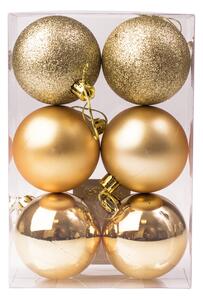 6db-os 6cm-es karácsonyi gömb szett - Arany