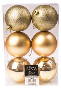 6db-os 8cm-es karácsonyi gömb szett - Arany