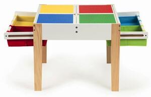 Színes kreatív faasztal székekkel gyerekeknek