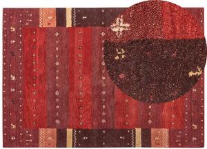Piros gabbeh gyapjúszőnyeg 160 x 230 cm SINANLI