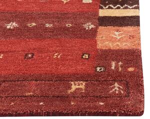 Piros gabbeh gyapjúszőnyeg 80 x 150 cm SINANLI