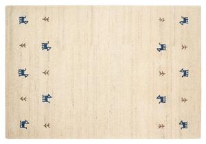Bézs gabbeh gyapjúszőnyeg 140 x 200 cm YALI
