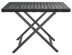 VidaXL fekete összecsukható polyrattan asztal 45 x 35 x 32 cm