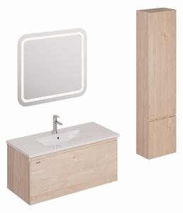 Fürdőszobagarnitúra mosdóval, mosogató csapteleppel, kifolyóval és szifonnal Naturel Ancona akác KSETANCONA1