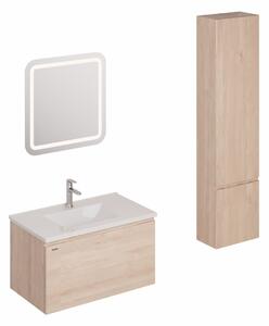 Fürdőszobagarnitúra mosdóval, mosogató csapteleppel, kifolyóval és szifonnal Naturel Ancona akác KSETANCONA15