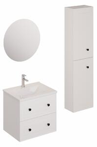 Fürdőszobagarnitúra mosdóval, mosdócsapteleppel, kifolyóval és szifonnal Naturel Forli fehér KSETFORLI9
