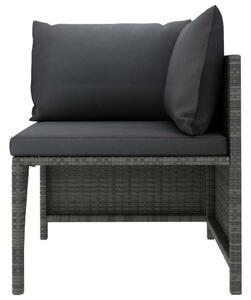 VidaXL Polyrattan Kerti Ülőgarnitúra - 7 részes, Szürke