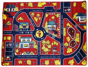 Magic Home Gyerekszőnyeg 134x180cm - Traffic - Red
