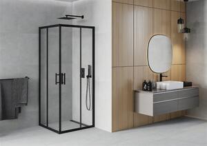 Mexen Rio zuhanykabin elhúzható ajtóval - 80 x 80 cm - fekete profil (860-080-080-70-00)