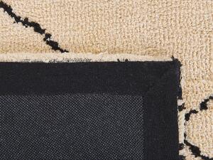 Fekete és bézs hosszú szálú szőnyeg 140 x 200 cm MUTKI
