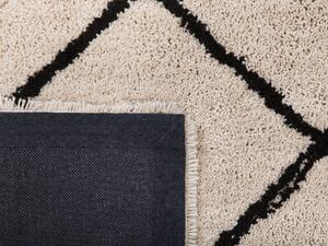 Hosszú szálú fekete és bézs szőnyeg 160 x 230 cm ADALAR