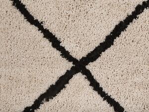 Hosszú szálú fekete és bézs szőnyeg 160 x 230 cm ADALAR