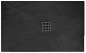 Rea BLACK ROCK- Akril zuhanytálca 80 x 120 x 3,5 cm + szifon, fekete, REA-K4579