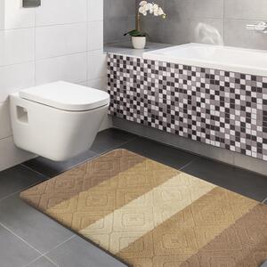 Fürdőszobai szőnyegek készlete bézs színben, mintával 50 cm x 80 cm + 40 cm x 50 cm
