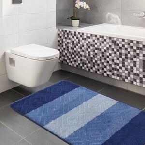 Kétrészes fürdőszobai szett kék színben 50 cm x 80 cm + 40 cm x 50 cm