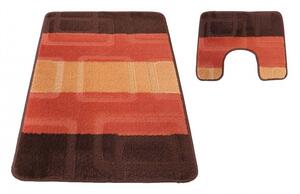 Barna fürdőszobai szőnyegek mintával 50 cm x 80 cm + 40 cm x 50 cm