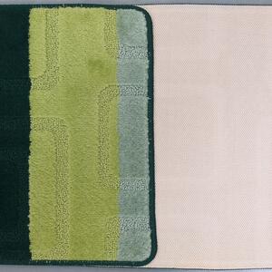 Két darab fürdőszobai szőnyegkészlet zöld színben 50 cm x 80 cm + 40 cm x 50 cm