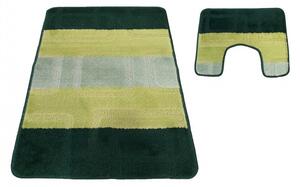 Kétrészes csúszásmentes szőnyegkészlet zöld színben 50 cm x 80 cm + 40 cm x 50 cm