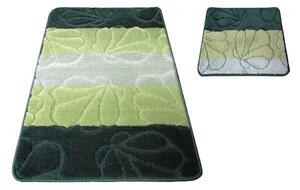 Kétrészes fürdőszobai szőnyegkészlet zöld színben 50 cm x 80 cm + 40 cm x 50 cm
