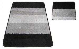 Fekete kétrészes csúszásmentes szőnyegek 50 cm x 80 cm + 40 cm x 50 cm
