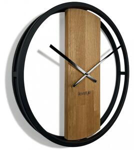 Modern óra 50cm átmérővel, fa és fém kombinációban