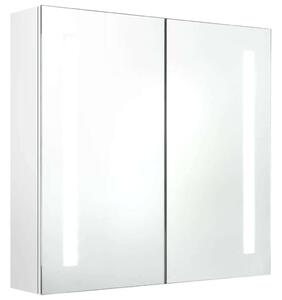 VidaXL fényes fehér LED-es tükrös fürdőszobaszekrény 62 x 14 x 60 cm
