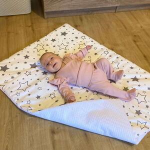 Gyerek pamut takaró New Baby Vafle fehér csillagok 80x102 cm