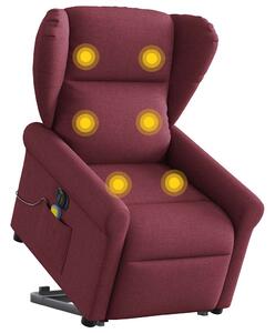 Bordó szövet dönthető elektromos álló masszázsfotel