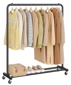 SONGMICS HSR016BH01 mobil ruhaállvány acél tintafekete 50 kg teherbírás