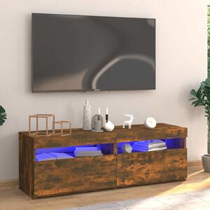 Füstös tölgy színű TV-szekrény LED-ekkel 120x35x40 cm