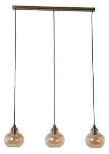 Függőlámpa Lindby, Tymoni, dimmable, Bronz / Öreg Sárgaréz, Nappali, Üveg, Vintage