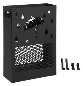 RAIN fém esernyőtartó, 28x12x41cm, fekete SongmicsHome