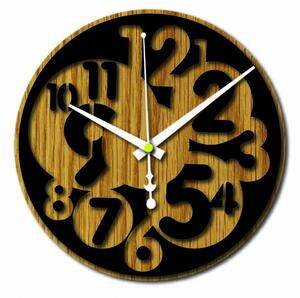 Sentop - Modern falióra szám HDKF019 MDF tölgy - fekete