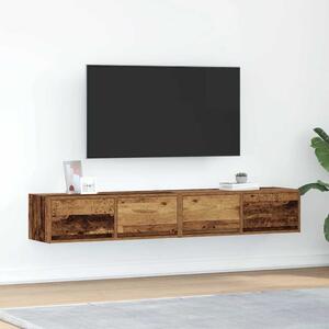 2 db antik fa szerelt fa fali TV-szekrény 80x31x25,5 cm