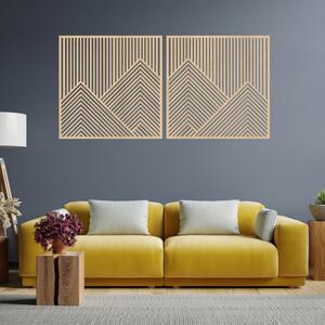 Kettőt ábrázoló faldekoráció geometrikus hegyvonalakkal | LERA