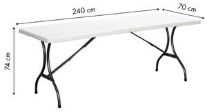 Kerti összecsukható vendéglátóasztal - fehér 240 cm