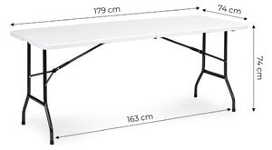 Kerti összecsukható vendéglátóasztal - fehér 180 cm