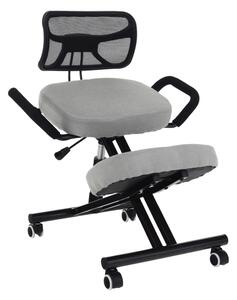KONDELA Ergonómikus térdeplőülés, szürkésbarna Taupe/fekete, RUFUS
